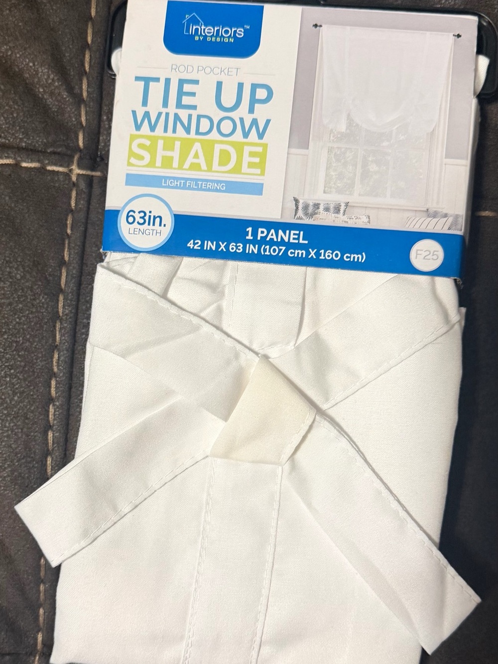 Interiors by Design White Tie-Up Window Shade - Light Filtering Panel